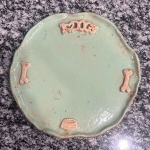 Handcrafted Green Dog Plate